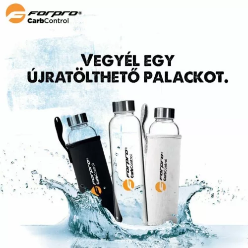 ForPro Glass Bottle-White - Üvegkulacs-fehér 500 ml