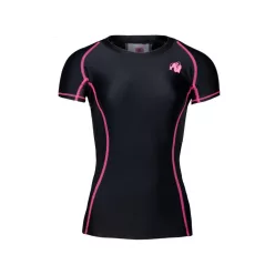   Gorilla Wear Carlin Compression Short Sleeve Top – Fekete/rózsaszín