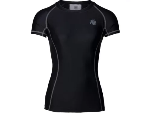 Gorilla Wear Carlin Compression Short Sleeve Top – Fekete/szürke