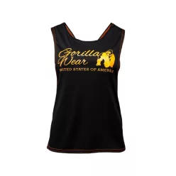   Gorilla Wear Odessa Cross Back Tank Top - Black/neon Orange – Fekete/narancssárga
