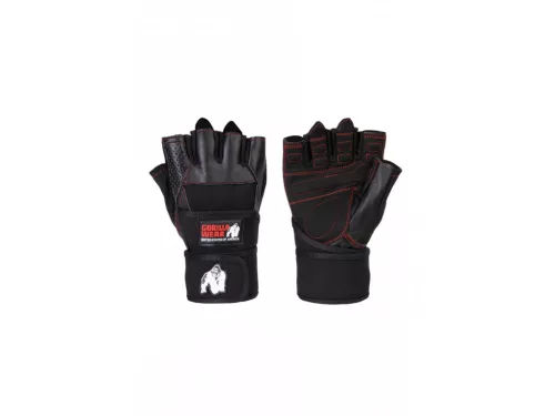 Gorilla Wear Dallas Wrist Wrap Gloves – Fekete/piros varrással