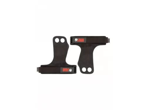 Gorilla Wear 2-hole Leather Lifting Grips – Fekete