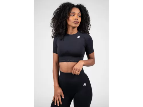 Gorilla Wear Whitney Seamless Varrásmentes Rövid Felső – Fekete