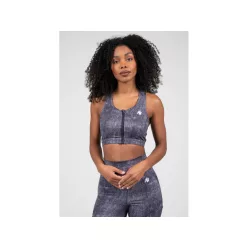   Gorilla Wear Camilla Elöl Cipzáras Sportmelltartó – Kék farmer
