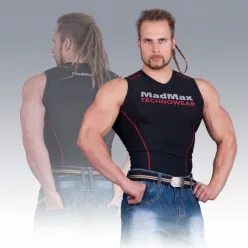 Madmax Compression Sleveless Top - Piros Ujjatlan Felső