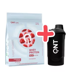   QNT Light Digest Whey Protein 500 g Strawberry + QNT Shaker IT'S ON 600ml Black Smoke