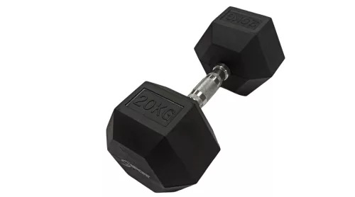 S-Sport Hatszögletű gumis kézisúlyzó, 20 kg