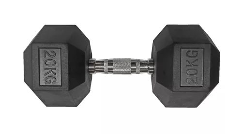 S-Sport Hatszögletű gumis kézisúlyzó, 20 kg