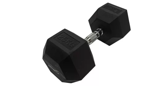 S-Sport Hatszögletű gumis kézisúlyzó, 25 kg