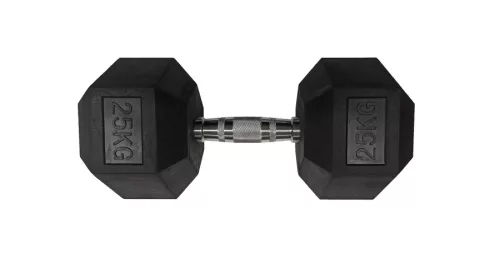 S-Sport Hatszögletű gumis kézisúlyzó, 25 kg
