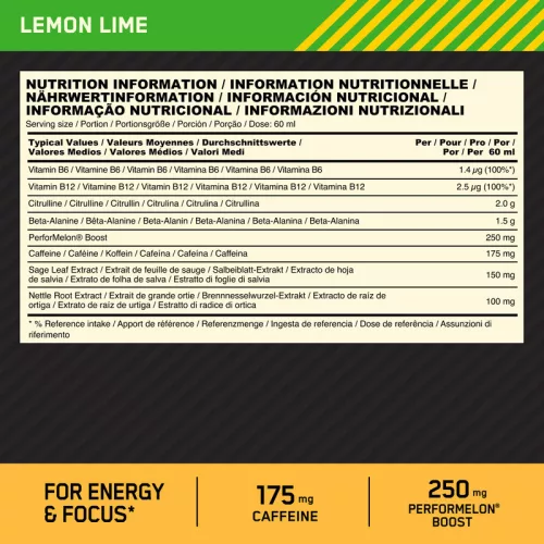 Optimum Nutrition Gold Standard Pre-Workout Shot 60 ml