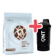 QNT Light Digest Whey Protein 500g Belgian Chocolate + QNT Shaker IT'S ON 600ml Black Smoke