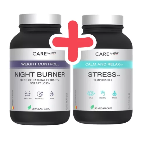 QNT CARE Night Burner 90 kapszula + AJÁNDÉK QNT CARE Stress (Calm & Relax) Vegan 90 kapszula
