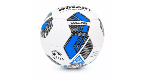 Winart Műbőr focilabda, 5-s méret WINART COLLEGE WHITE/BLUE