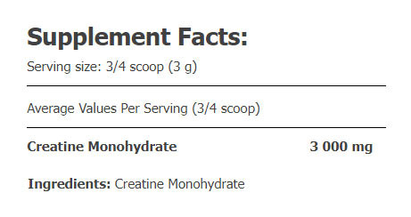 Amix Creatine Monohydrate Powder 9x1000 g összetétel