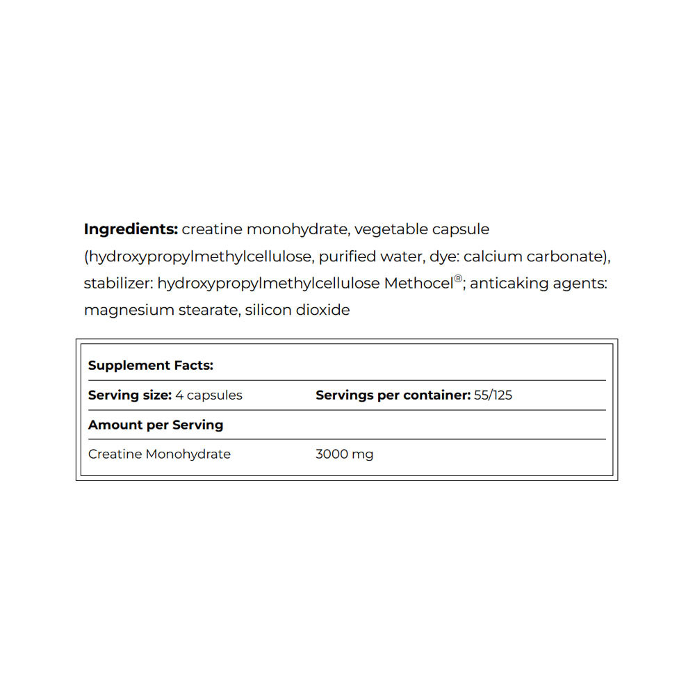 Amix Creatine Monohydrate 500 Kapszula összetétel
