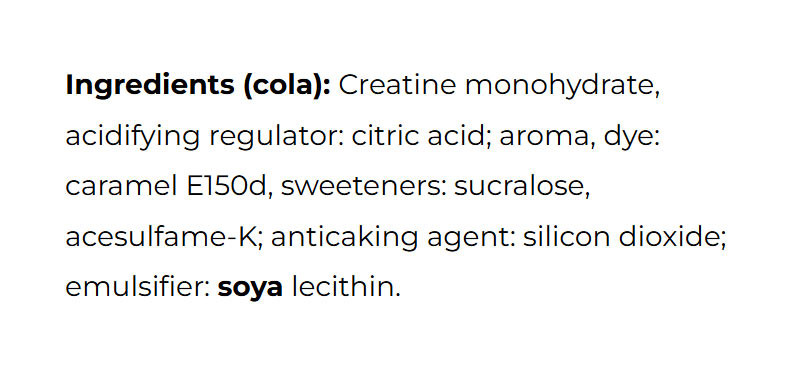 Amix Creatine Monohydrate Instant Drink Formula 360 g összetétel