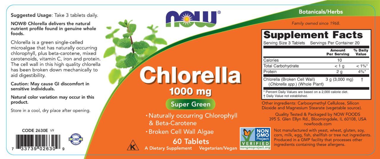 NOW - CHLORELLA 1000 MG TABLETTA - GAZDAG KLOROFILL TARTALOM - 60 TABLETTA NOW - CHLORELLA 1000 MG TABLETTA - GAZDAG KLOROFILL TARTALOM - 60 TABLETTA