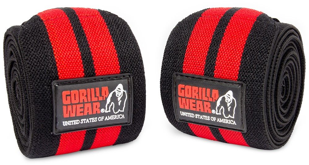 GORILLA WEAR - KNEE WRAPS - TÉRDBANDÁZS - FEKETE/PIROS - 200 CM/79IN