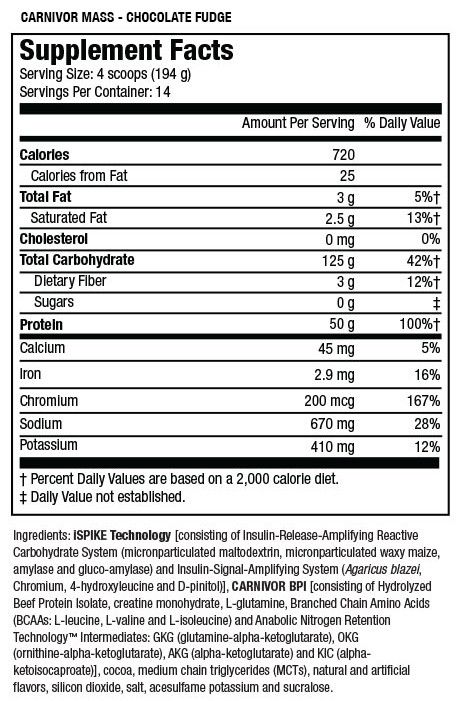 MUSCLEMEDS - CARNIVOR MASS - MARHAFEHÉRJE ALAPÚ TÖMEGNÖVELŐ - 5,6 LBS - 2580 G