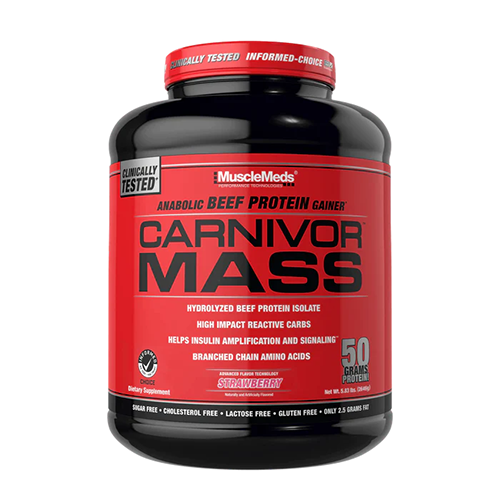 MUSCLEMEDS - CARNIVOR MASS - MARHAFEHÉRJE ALAPÚ TÖMEGNÖVELŐ - 5,6 LBS - 2580 G MUSCLEMEDS - CARNIVOR MASS - MARHAFEHÉRJE ALAPÚ TÖMEGNÖVELŐ - 5,6 LBS - 2580 G