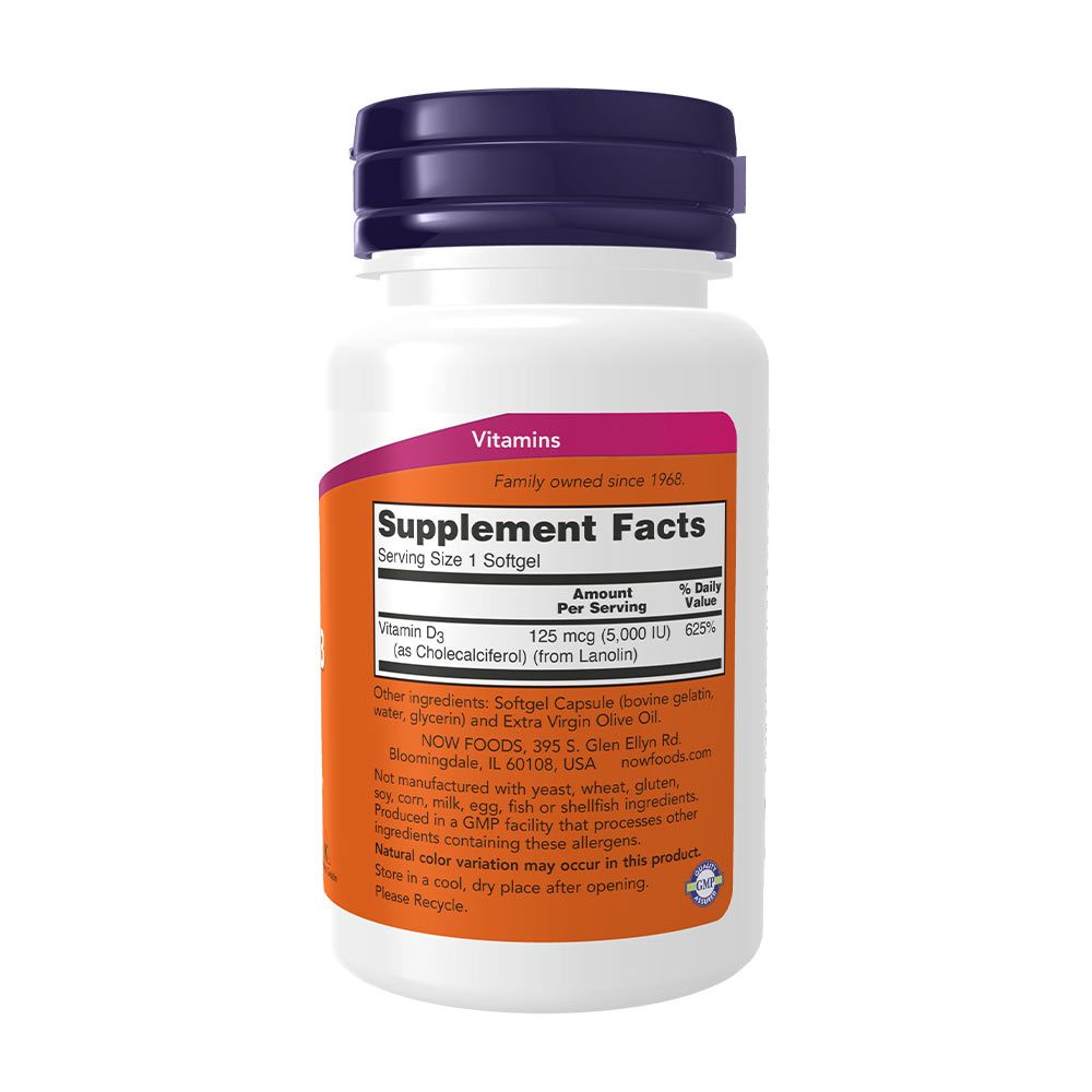 NOW - D-VITAMIN 5000 NE - 120 KAPSZULA NOW - D-VITAMIN 5000 NE - 120 KAPSZULA
