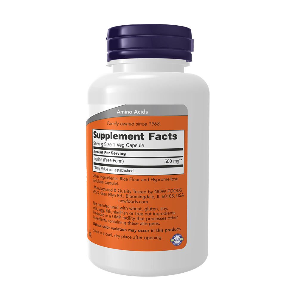 NOW - TAURINE 500 MG - 100 KAPSZULA NOW - TAURINE 500 MG - 100 KAPSZULA