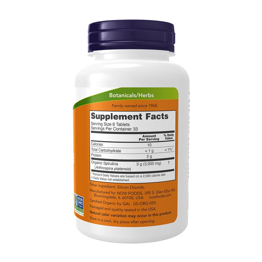 NOW - ORGANIKUS SPIRULINA ALGA 500 MG - 200 TABLETTA NOW - ORGANIKUS SPIRULINA ALGA 500 MG - 200 TABLETTA