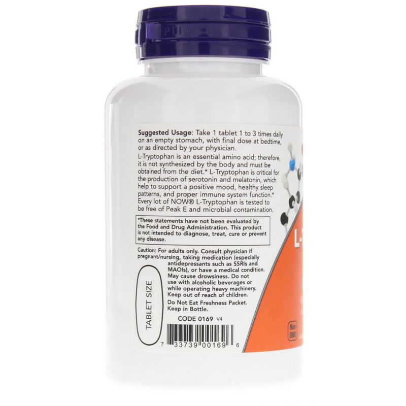 NOW - L-TRYPTOPHAN 1000 MG - 60 TABLETTA