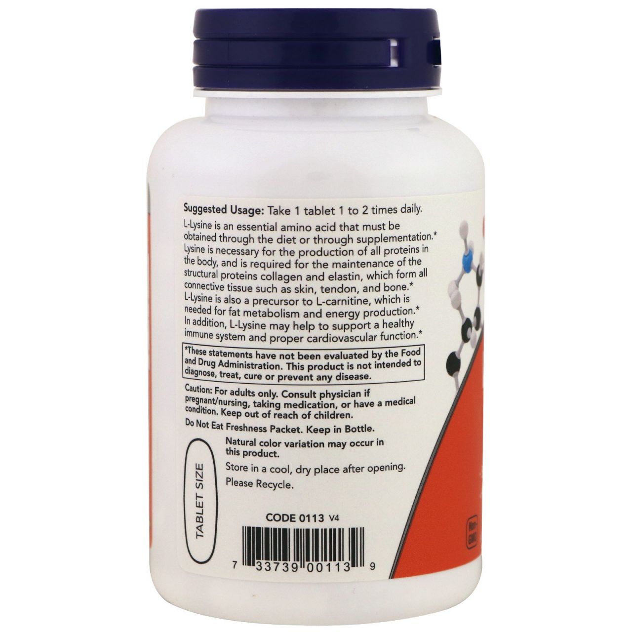 NOW - L-LYSINE 1000 MG DOUBLE STRENGTH - 100 TABLETTA