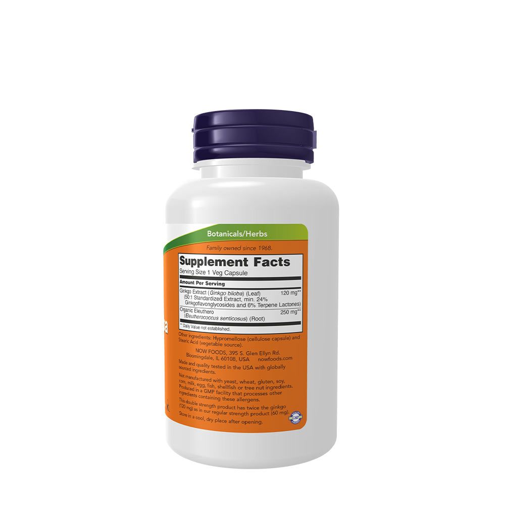 NOW - GINKGO BILOBA, DOUBLE STRENGTH 120 MG - ERŐS PÁFRÁNYFENYŐ KIVONAT - 100 KAPSZULA NOW - GINKGO BILOBA, DOUBLE STRENGTH 120 MG - ERŐS PÁFRÁNYFENYŐ KIVONAT - 100 KAPSZULA