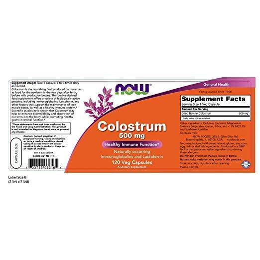 NOW - COLOSTRUM 500 MG - 120 KAPSZULA