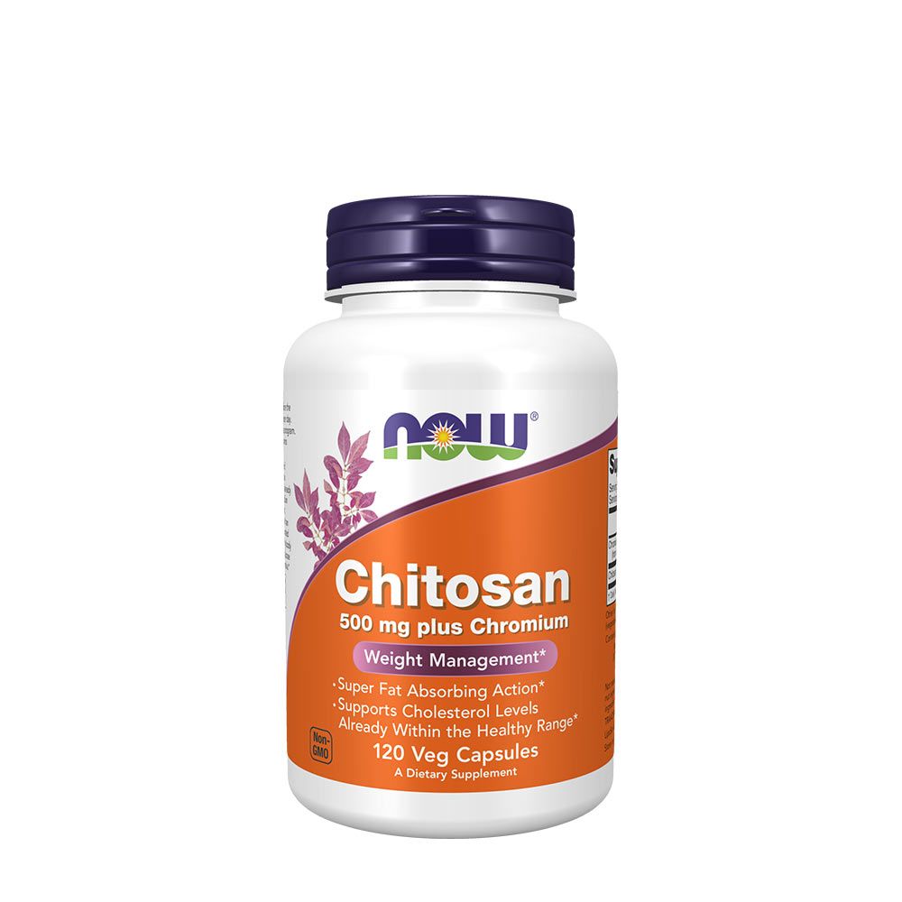 NOW - CHITOSAN PLUS 500 MG WITH CHROMIUM - 120 KAPSZULA