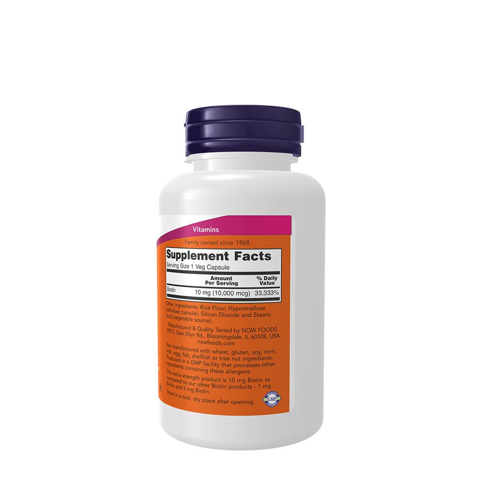 NOW - BIOTIN 10 MG - 120 KAPSZULA NOW - BIOTIN 10 MG - 120 KAPSZULA