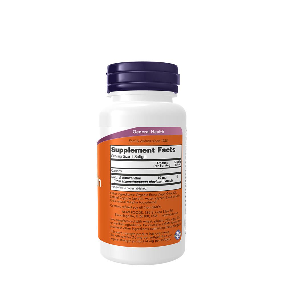 NOW - EXTRA ERŐS ASTAXANTHIN 10 MG - 60 KAPSZULA NOW - EXTRA ERŐS ASTAXANTHIN 10 MG - 60 KAPSZULA