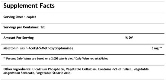 PURITANS PRIDE - MELATONIN 3 MG - 120 TABLETTA