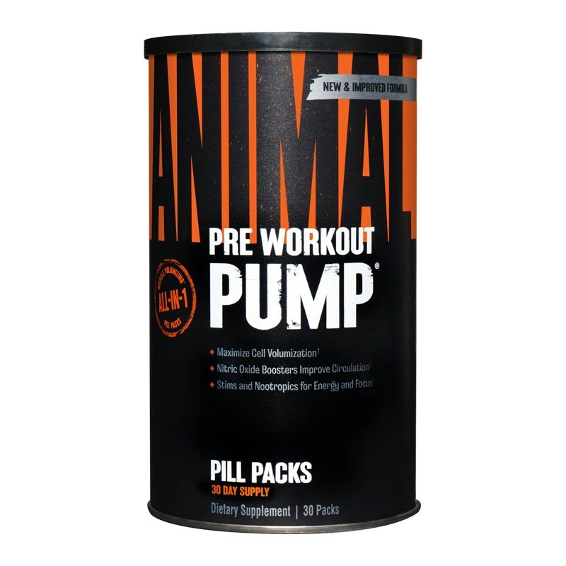 UNIVERSAL NUTRITION - ANIMAL PUMP - EDZÉS ELŐTTI TELJESÍTMÉNYFOKOZÓ FORMULA - 30 CSOMAG