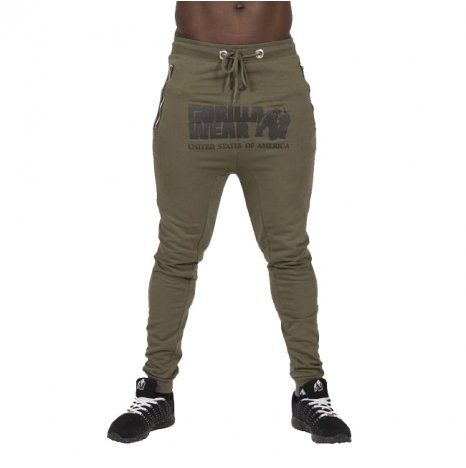 GORILLA WEAR - ALABAMA DROP CROTCH JOGGERS - ARMY NADRÁG