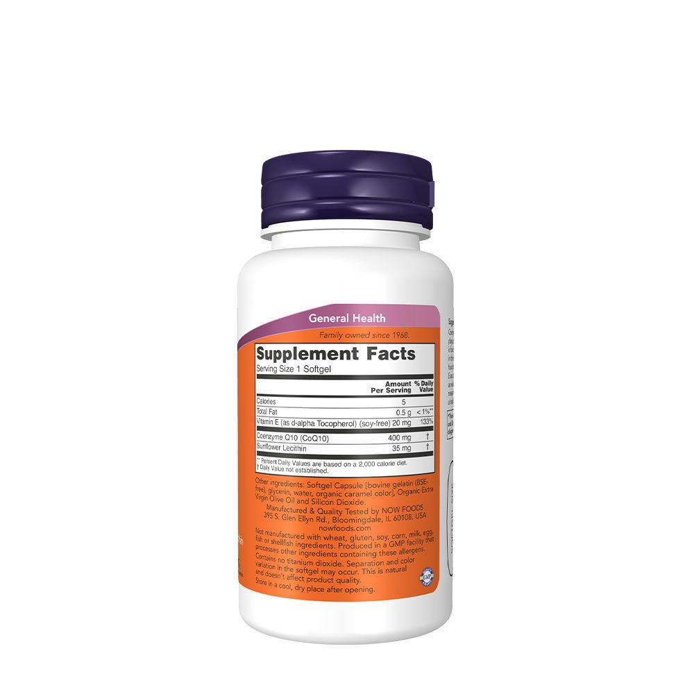 NOW - COQ10 400 MG - Q10 KOENZIM - 30 KAPSZULA NOW - COQ10 400 MG - Q10 KOENZIM - 30 KAPSZULA