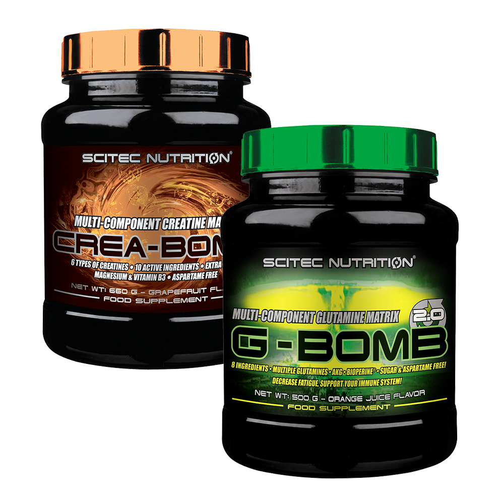 SCITEC NUTRITION - CREA-BOMB + G-BOMB 2.0 AKCIÓS CSOMAG SCITEC NUTRITION - CREA-BOMB + G-BOMB 2.0 AKCIÓS CSOMAG