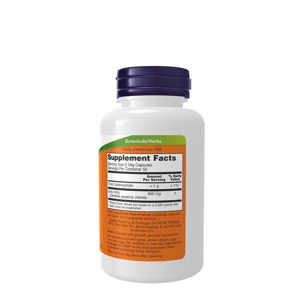 NOW - GOTU KOLA 450 MG - ÁZSIAI GÁZLÓ KIVONAT - 100 KAPSZULA