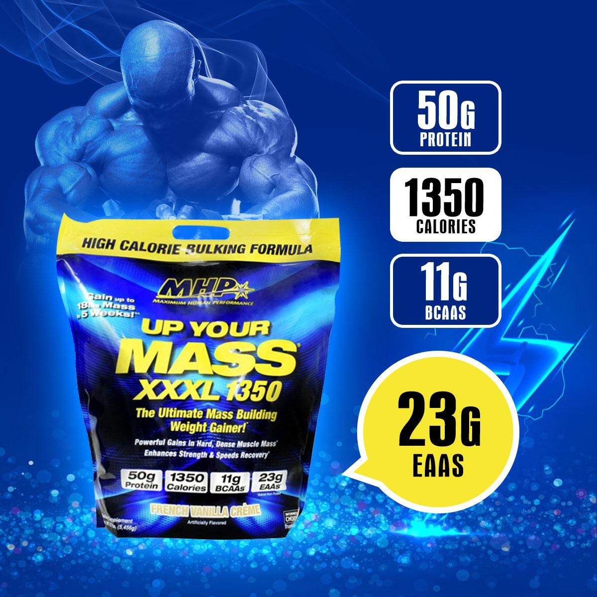 MHP - UP YOUR MASS XXXL 1350 - TÖMEGNÖVELŐ FORMULA - 6 LBS - 2720 G