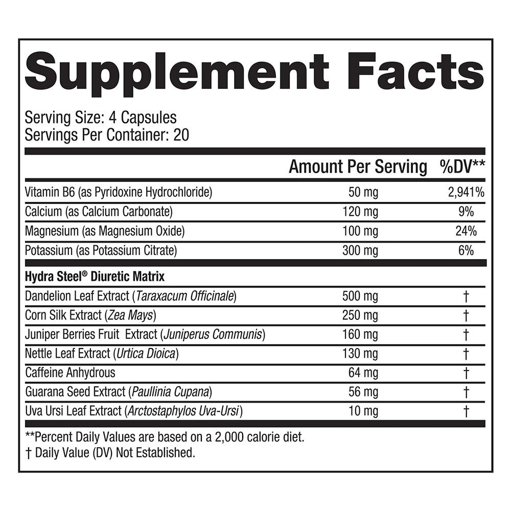 STEELFIT - HYDRA STEEL ADVANCED DIURETIC FORMULA - TERMÉSZETES VÍZHAJTÓ - 80 KAPSZULA STEELFIT - HYDRA STEEL ADVANCED DIURETIC FORMULA - TERMÉSZETES VÍZHAJTÓ - 80 KAPSZULA