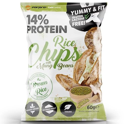 FORPRO - 14% PROTEIN RICE CHIPS WITH MUNG BEANS - 18X60G