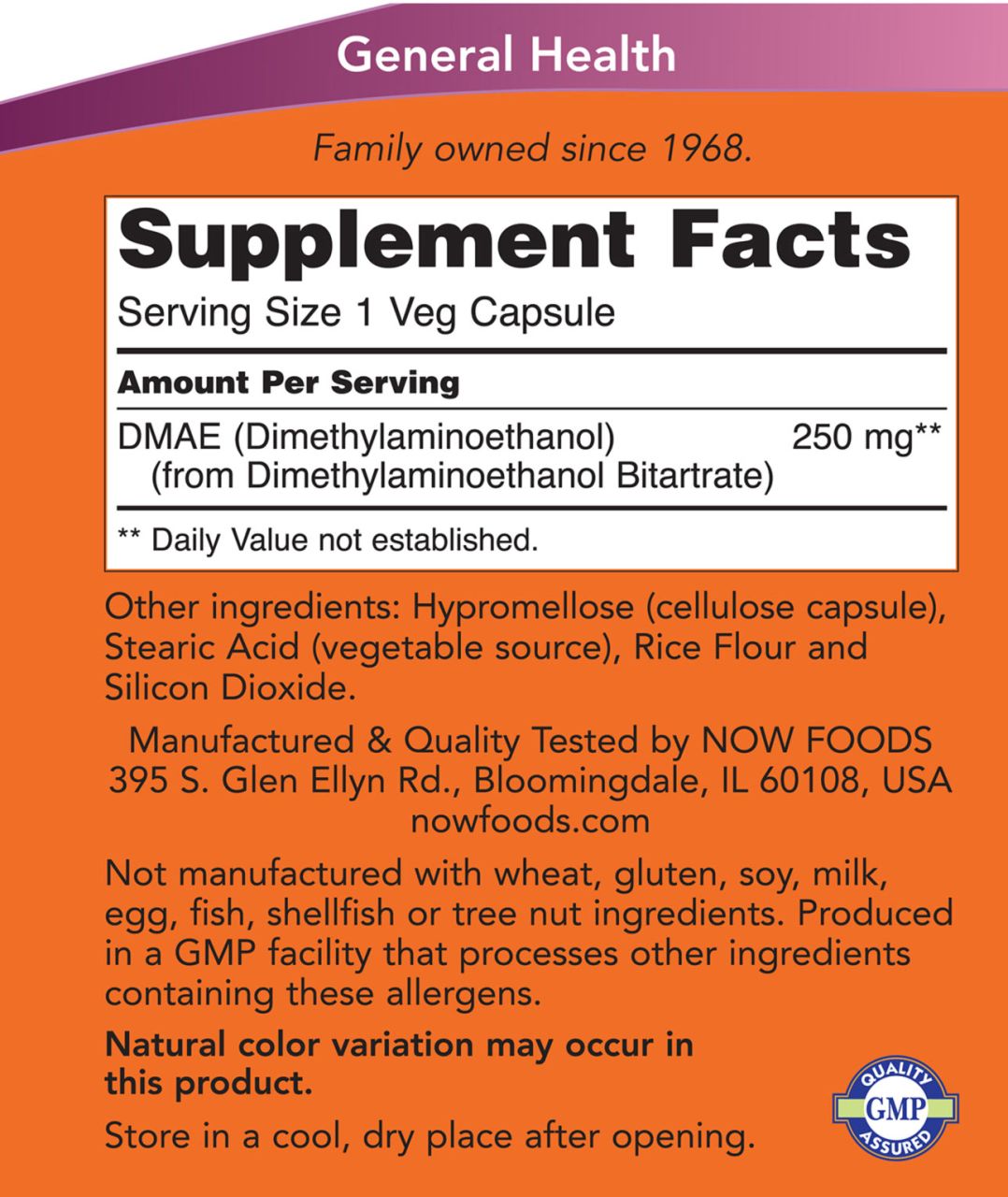 NOW - DMAE - AGYSERKENTŐ 250 MG - 100 KAPSZULA NOW - DMAE - AGYSERKENTŐ 250 MG - 100 KAPSZULA