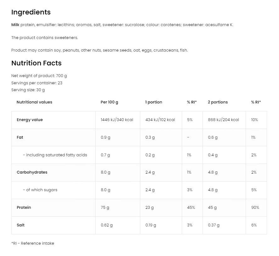 OSTROVIT - MICELLAR CASEIN - 700 G OSTROVIT - MICELLAR CASEIN - 700 G