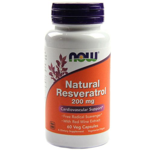 NOW - NATURAL RESVERATROL 200 MG - WITH RED WINE EXTRACT - 60 KAPSZULA