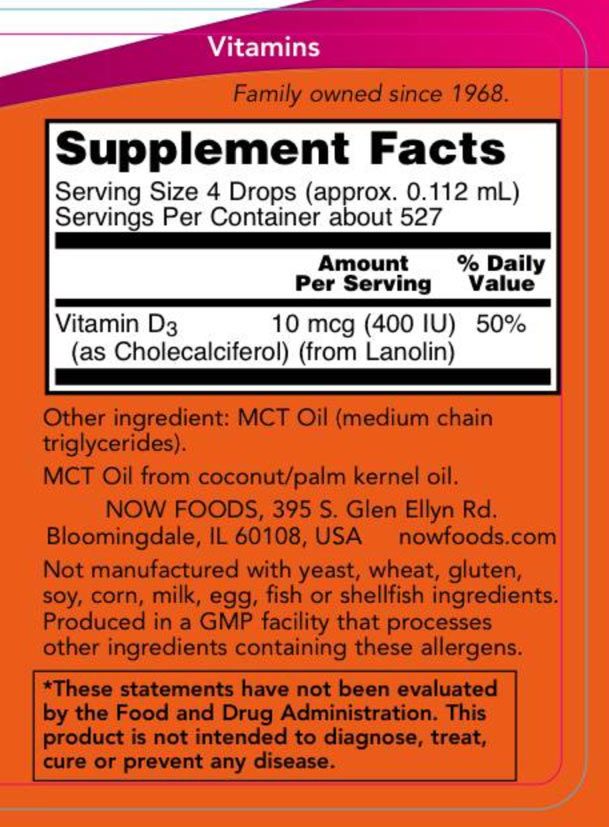 NOW - FOLYÉKONY D-VITAMIN - 59 ML NOW - FOLYÉKONY D-VITAMIN - 59 ML