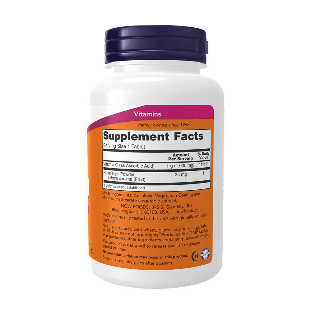 NOW - NYÚJTOTT HATÁSÚ C-VITAMIN 1000 MG CSIPKEBOGYÓVAL - 100 TABLETTA NOW - NYÚJTOTT HATÁSÚ C-VITAMIN 1000 MG CSIPKEBOGYÓVAL - 100 TABLETTA
