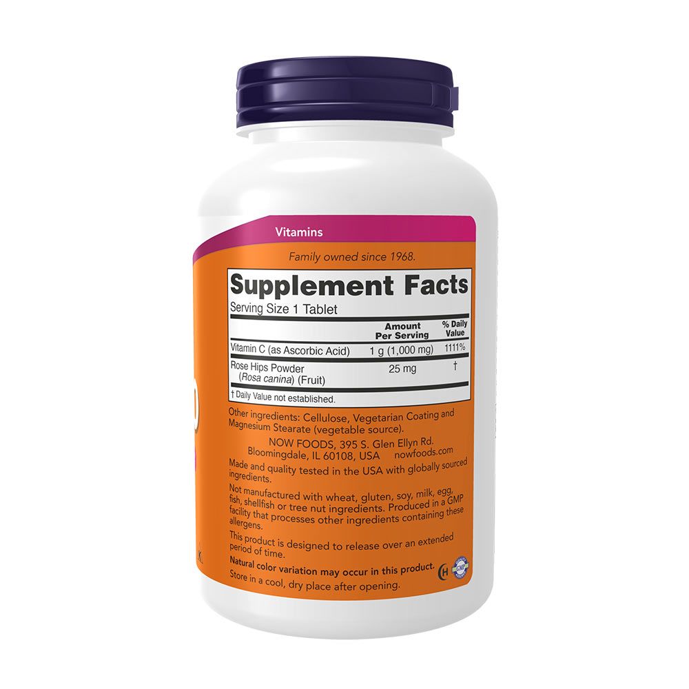 NOW - NYÚJTOTT HATÁSÚ C-VITAMIN 1000 MG CSIPKEBOGYÓVAL - 250 TABLETTA NOW - NYÚJTOTT HATÁSÚ C-VITAMIN 1000 MG CSIPKEBOGYÓVAL - 250 TABLETTA